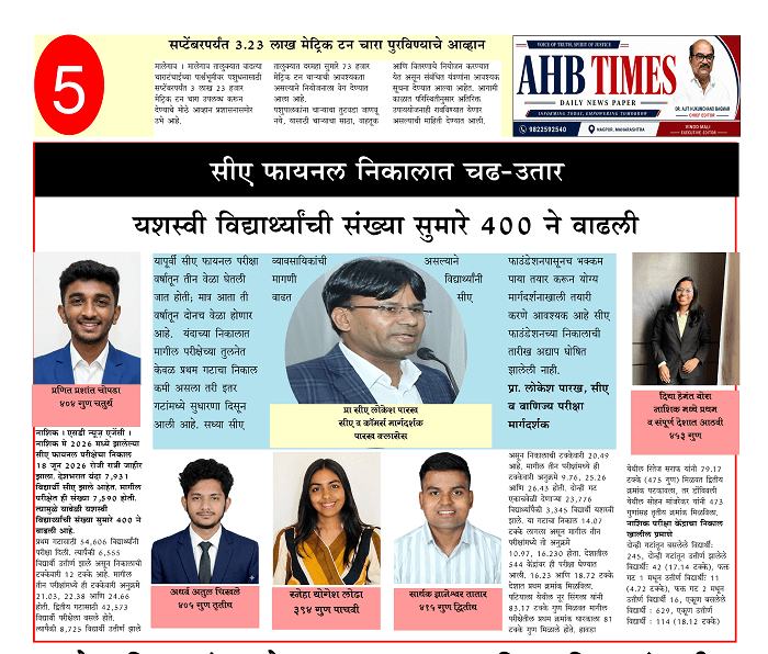 सीए फायनल निकालात चढ-उतार; यशस्वी विद्यार्थ्यांची संख्या सुमारे ४०० ने वाढली